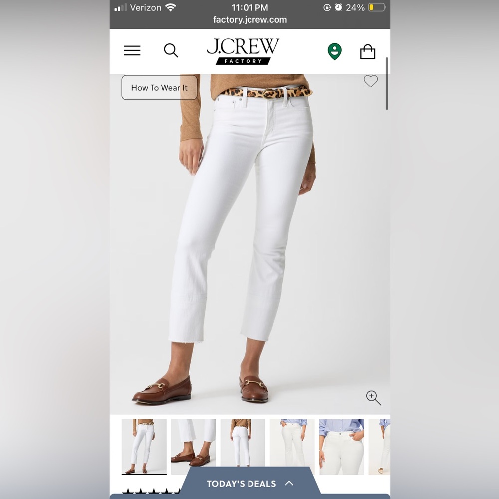 NWT J.Crew Factory Mid-Rise Flare Crop Jeans